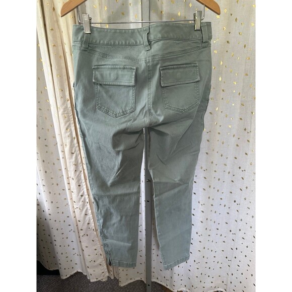 Ann Taylor LOFT Marisa Skinny Fit Utility Zip Pistachio Crop Denim Jeans Pants 8 - Picture 3 of 5